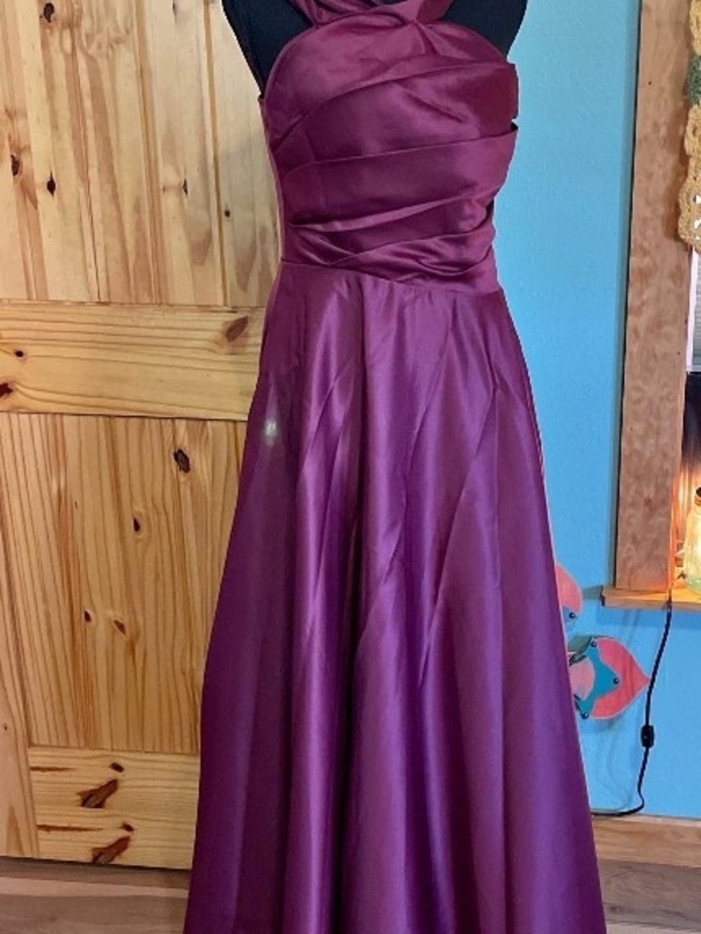 Satin Formal Gown in Deep Plum
